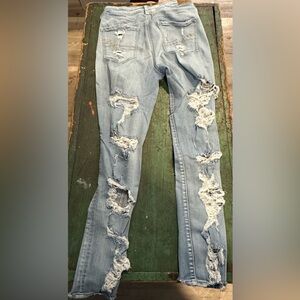 American Eagle Outfitters Light Blue Distressed Jeggings